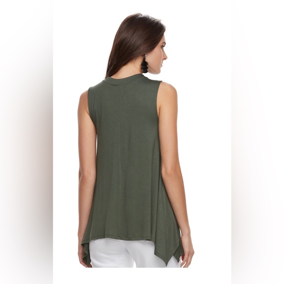 Jennifer Lopez sapphire, blue size S small cascade flowing keyhole tank NWT - Picture 7 of 11